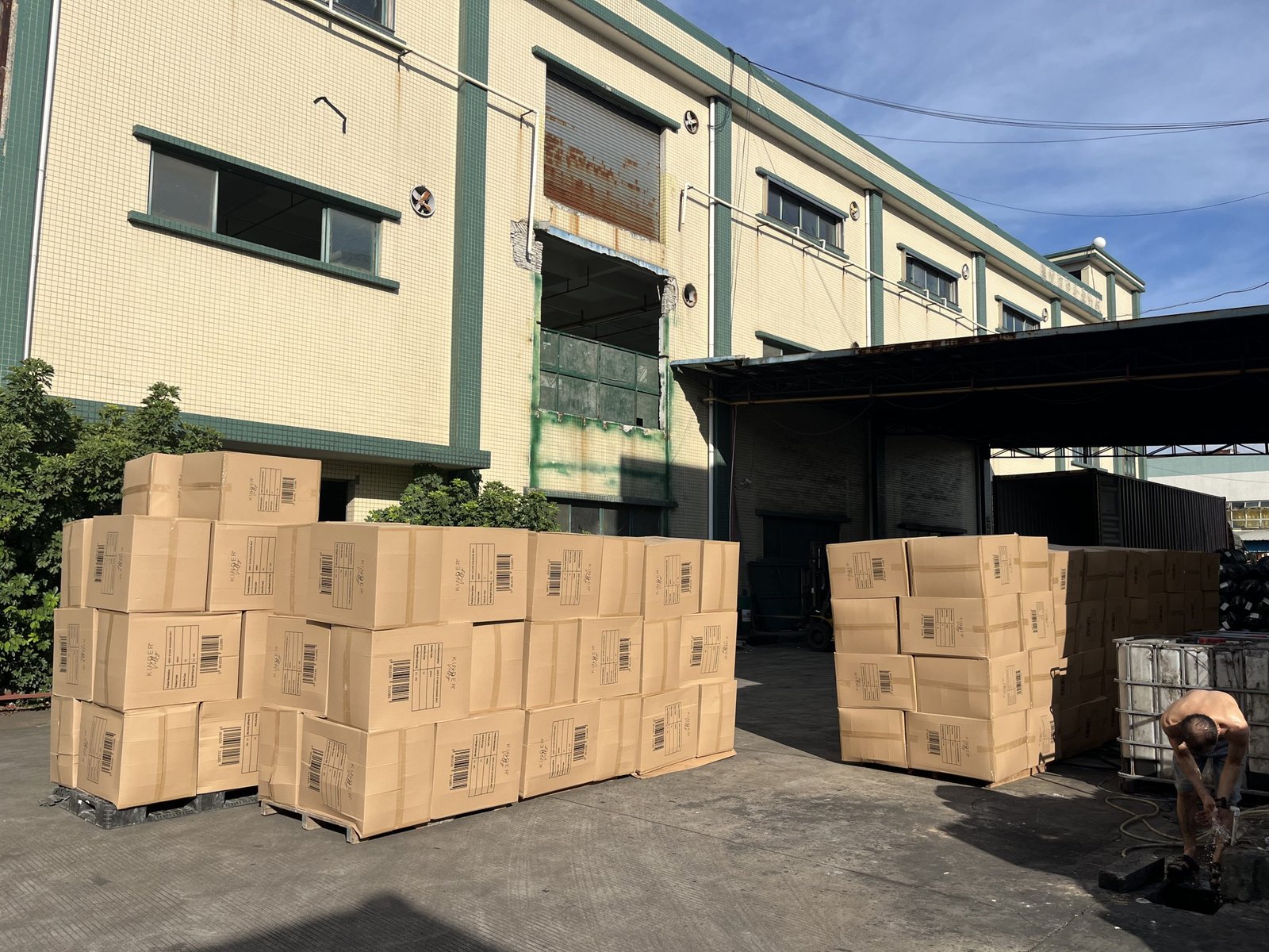 Cartons staged for quality checks
