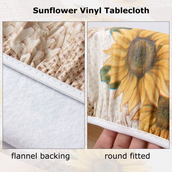 Elastic Edge Sunflower Round Tablecloth