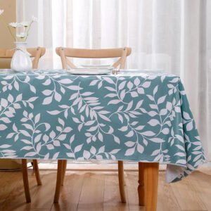 blue leaf tablecloth