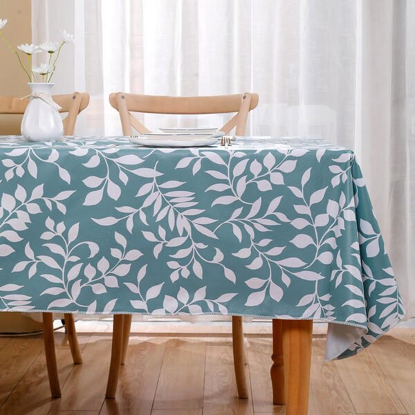 blue leaf tablecloth