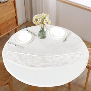 Clear Fitted Plastic Tablecloth – Waterproof & Secure Protection for Your Table