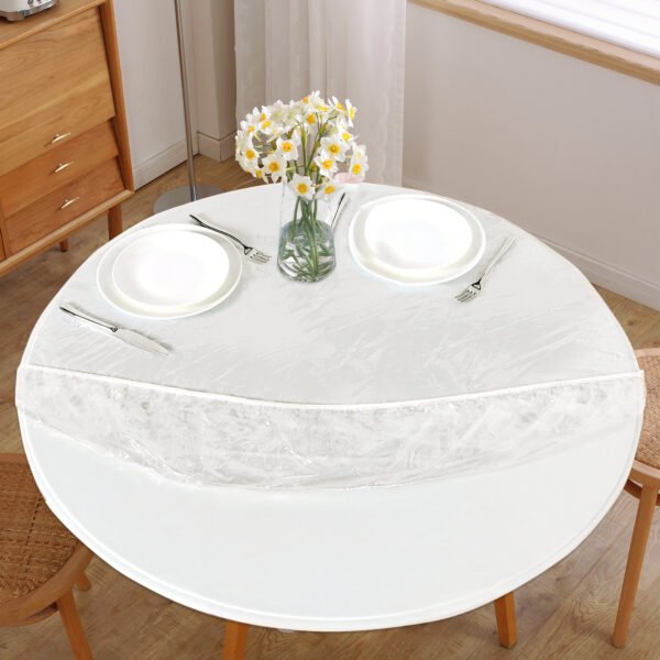 Clear Fitted Plastic Tablecloth – Waterproof & Secure Protection for Your Table