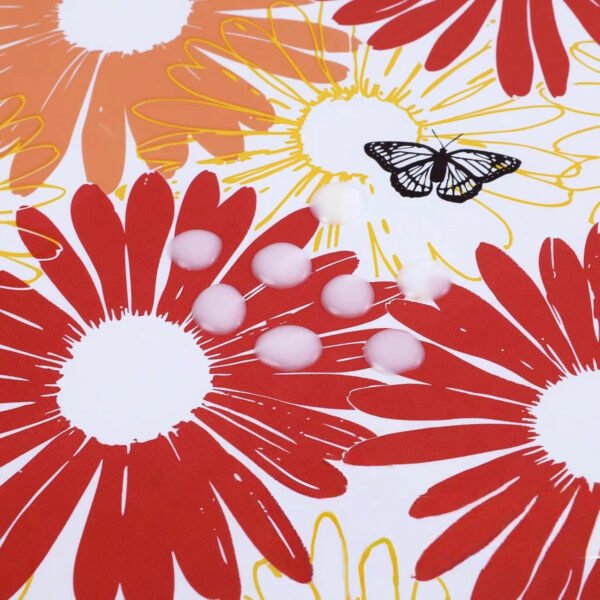Pink Floral Round Tablecloth Fitted Vinyl Tablecloth