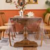 plastic table cover protector Clear Plastic Tablecloth – Durable and Waterproof for Home & Event Use