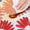 Pink Floral Round Tablecloth Fitted Vinyl Tablecloth