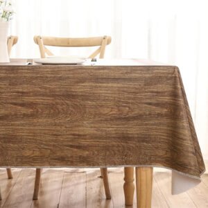 wood brown tablecloth