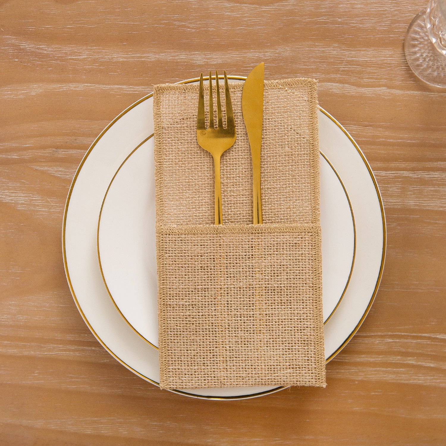 Burlap Silverware Holder for Rustic Table Décor