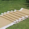 40 Inch Burlap Runner (1) Natural Jute Wedding Aisle Runner with Lace Trim - 40x10ft Rustic Ceremony Decor