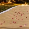 40 Inch Burlap Runner (2) 40"x10ft Natural Jute Wedding Aisle Runner with Lace Edges