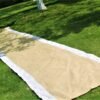 40 Inch Burlap Runner (6) 40"x10ft Natural Jute Wedding Aisle Runner with Lace Edges