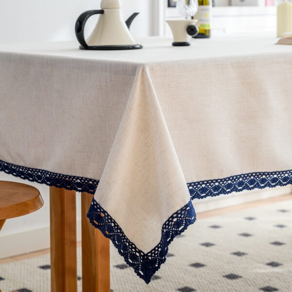 White Cotton Blend Tablecloth