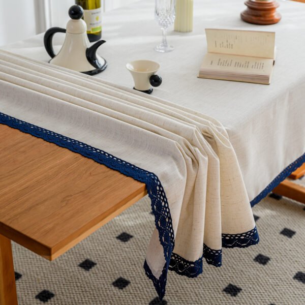 White Cotton Blend Tablecloth