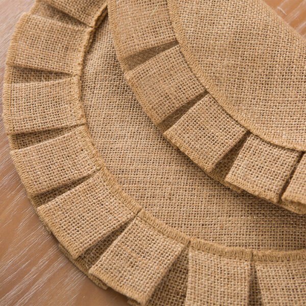 B095YFNVP2 (11) Christmas Round Burlap Placemats