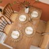 B095YFNVP2 (8) Christmas Round Burlap Placemats