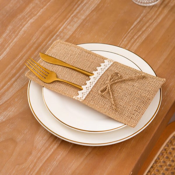 Wholesale Custom Burlap Silverware Holders
