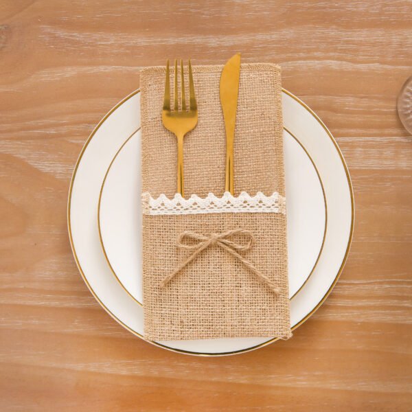 Bulk jute utensil holders packed in custom brand cartons
