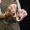 Beige Cat Paw Microwave Oven Mitt - Cotton & Heat Resistant (11) Cute Cat Paw Microwave Oven Mitts - Cotton, Beige