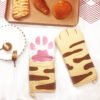 Beige Cat Paw Microwave Oven Mitt - Cotton & Heat Resistant (12) Cute Cat Paw Microwave Oven Mitts - Cotton, Beige
