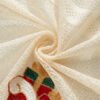beige Santa Claus embroidery polyester café curtain holiday farmhouse valance