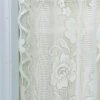 beige three flower lace roman shade café curtain farmhouse rustic style