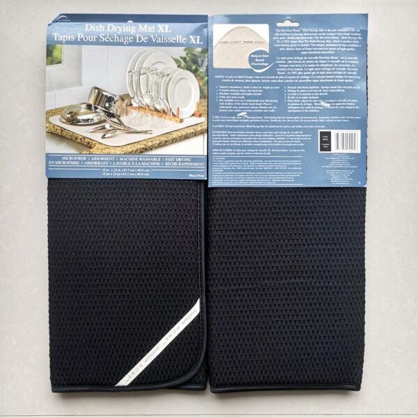 Black Diamond Pattern Foam-Core Dish Drying Mat – Modern Absorbent Pad