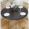 Black Marble Elastic Table Cover (1) Black elastic PVC waterproof round table cover