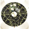 Black Marble Print Round Elastic Table Cover (2) Black marble printed elastic PVC round table cover