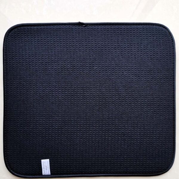 Black Utensil Print Foam-Core Dish Drying Mat – Wholesale (4) Black Utensil Print Foam-Core Dish Drying Mat – Decorative Absorbent Kitchen Pad