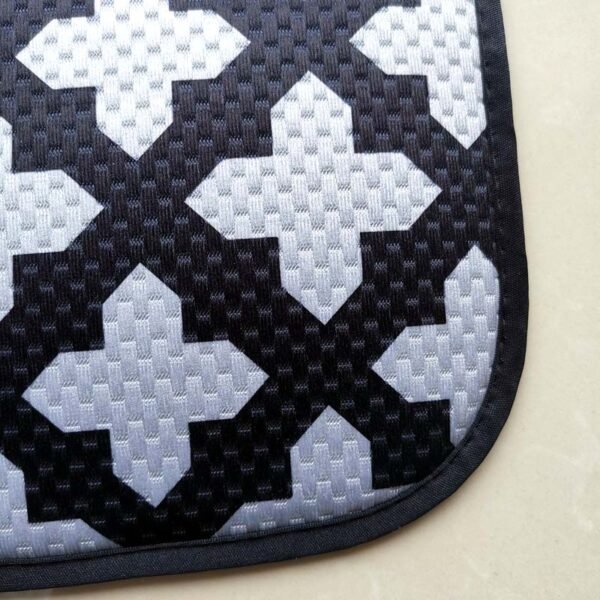 Black & White Diamond Foam-Core Dish Drying Mat – Modern Absorbent Kitchen Pad