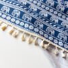 Blue Base Elephant Cotton Blend Tablecloth (3) Blue Base Cotton Blend Tablecloth - Elephant Print