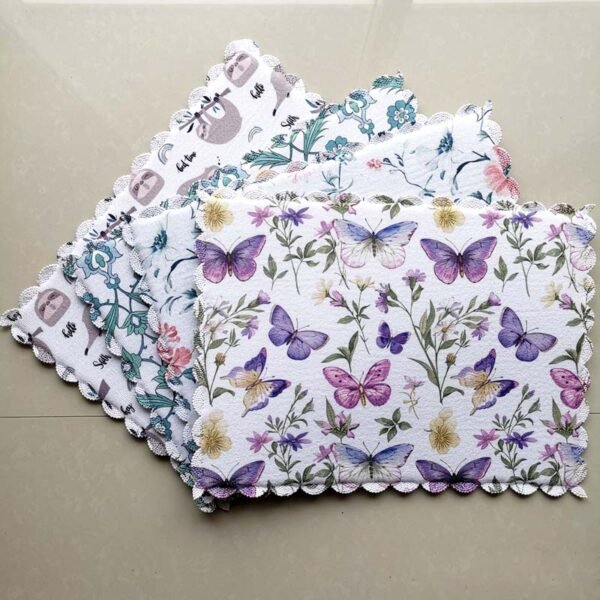 Blue Rabbit & Botanical Foam-Core Dish Drying Mat