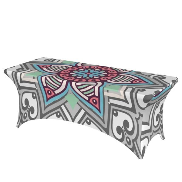 Bohemian mandala elastic polyester table cover – waterproof fitted tablecloth
