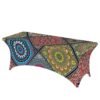 Bohemian mandala elastic polyester table cover – waterproof fitted tablecloth