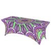 Minimalist white fitted polyester tablecloth with Bohemian style design