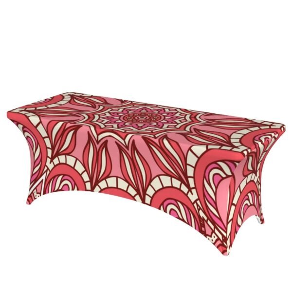 Bohemian mandala elastic polyester table cover – waterproof fitted tablecloth