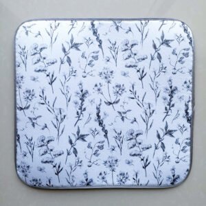 Botanical Printed Foam-Core Dish Drying Mat – Plant Pattern Absorbent Pad