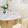 Brown Marble Print Round Elastic Table Cover (1) Black Marble Print Round Elastic Table Cover