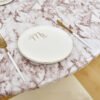 Brown Marble Print Round Elastic Table Cover (2) Black Marble Print Round Elastic Table Cover