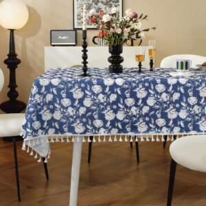 Custom Logo Green Floral Tablecloth - Bulk Order for Farmers’ Markets