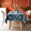 Custom Logo Blue Peony Tablecloth - MOQ 50pcs Bulk Order