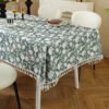 Natural Green Floral Tablecloth
