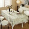 Green Mediterranean Pattern Cotton Blend Tablecloth