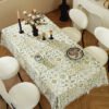 Green Mediterranean Pattern Cotton Blend Tablecloth