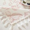 Bulk White Base Pink Tropical Tablecloth - 60x120inch for Resorts