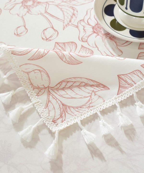 Bulk White Base Pink Tropical Tablecloth - 60x120inch for Resorts