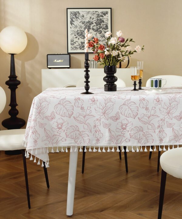 Custom Logo Pink Tropical Tablecloth - Bulk Order for Beach Clubs