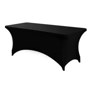Elastic Banquet Table Cover in Black for Weddings and Events