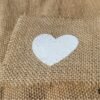 Burlap Fabric Squares with Heart Print (2) DIY Burlap Fabric Squares with Heart Print