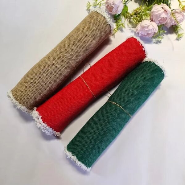 Burlap Lace Silverware Holder 11x21cm for Table Decor