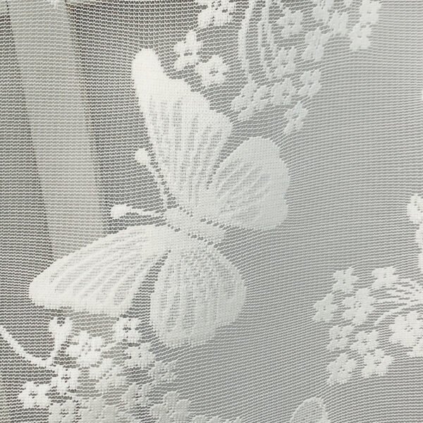 butterfly leaf lace polyester café curtain white sheer decorative valance